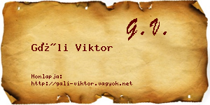 Gáli Viktor névjegykártya